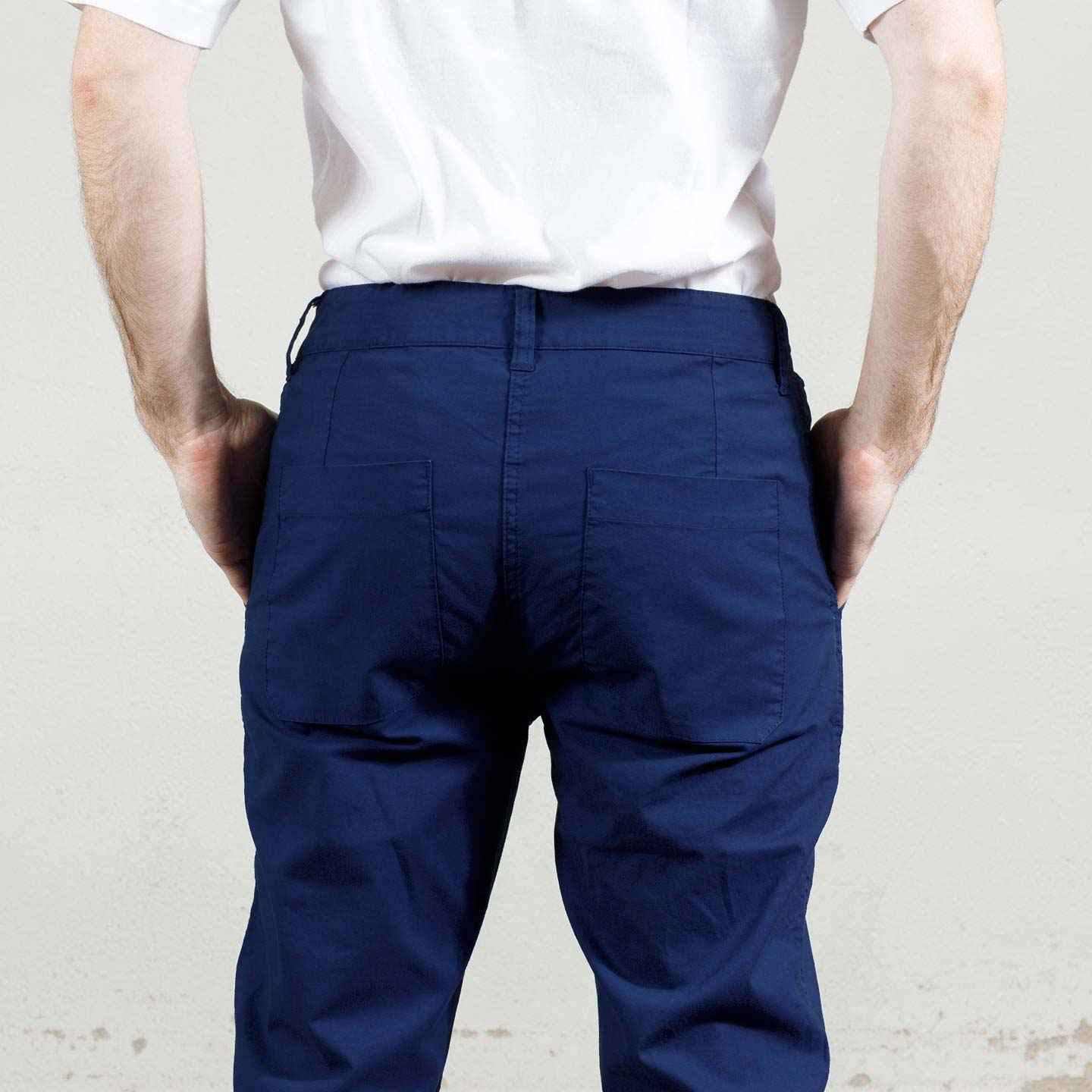 Pantalon en tissu léger 4N55/256 navy