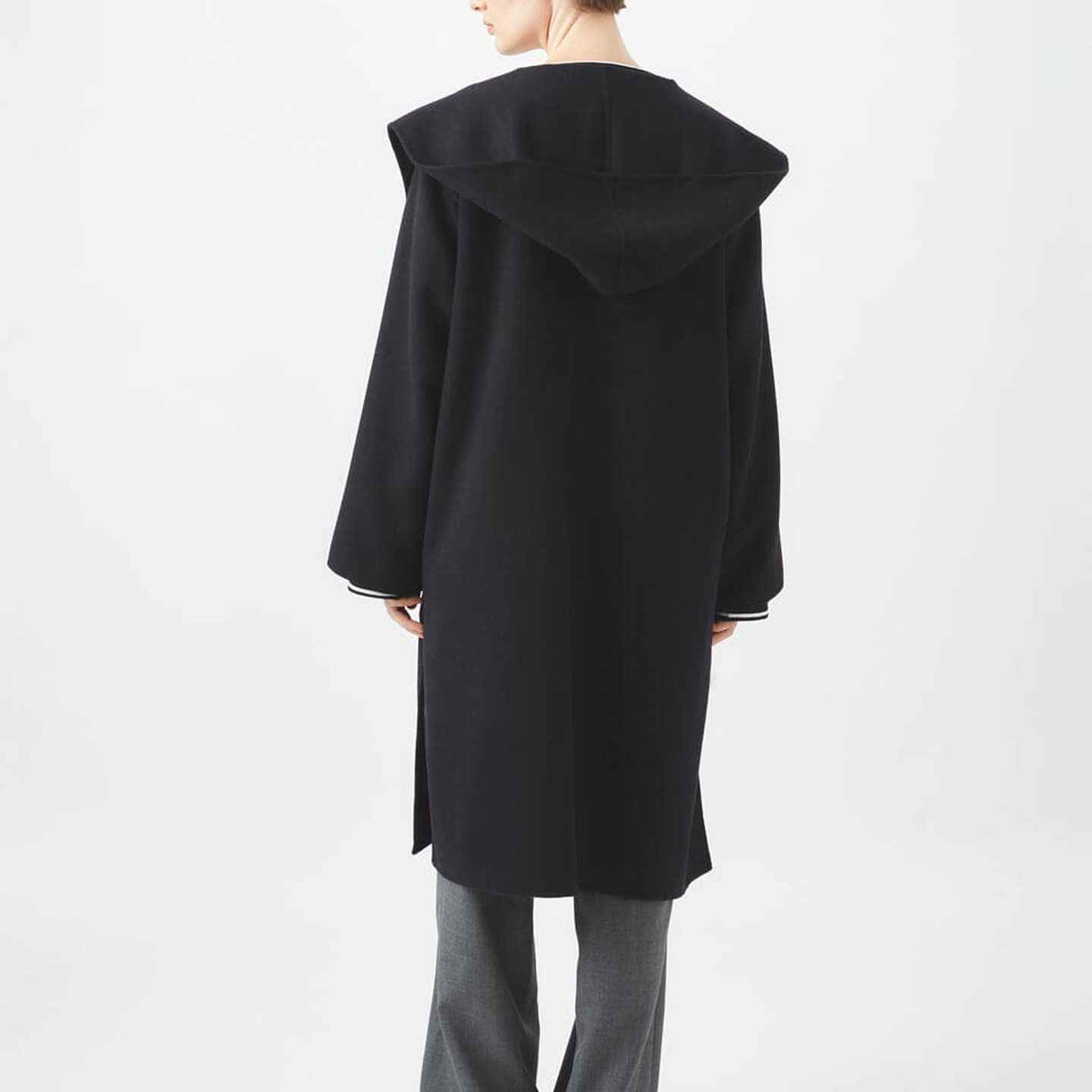 Long wool coat with hood Orcival