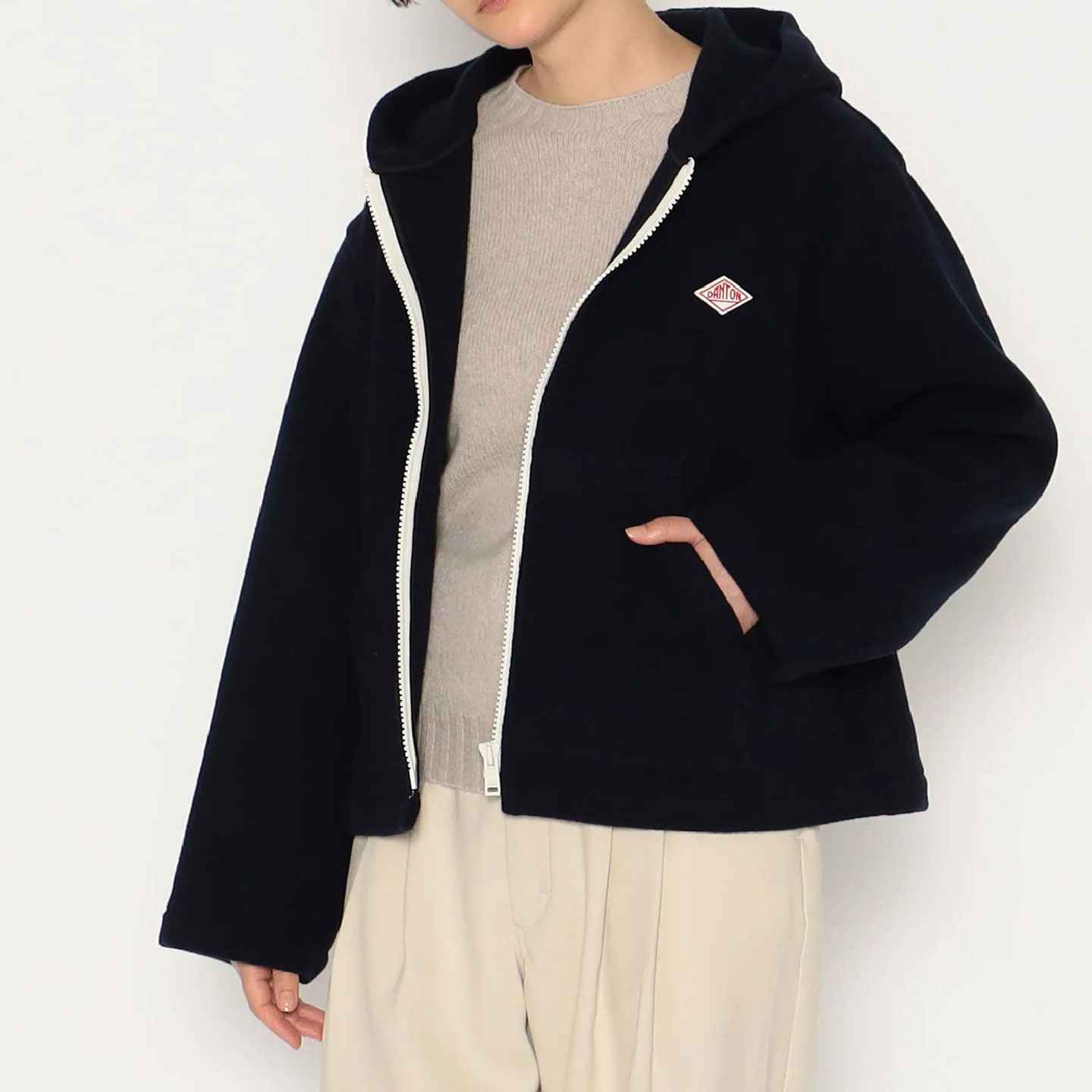 Wool Zip Hooded Short Coat #DT-A0537 WLP DANTON